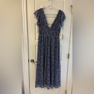 Altar'd State Navy and White Floral Dress